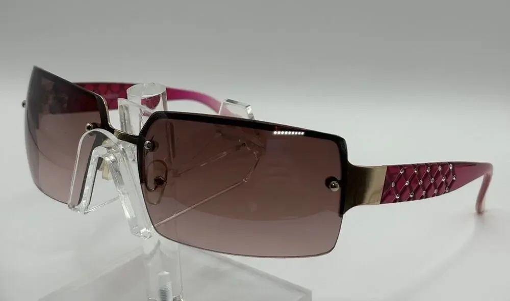 Steve Madden Shield Sunglasses Pink Gradient Rimless